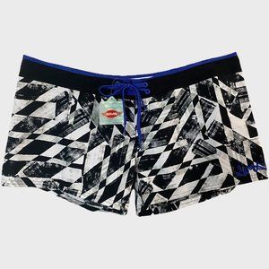 Sims Swim Shorts Womens Size Large Black And White Graphic New With Tags